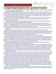 What statement best describes king's purpose in writing the letter? Letter From Birmingham Jail Worksheet Answers Promotiontablecovers