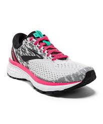Black And White Running Shoes Womens Brooks Ghost 11 White Pink Black Women S Running Shoe Hibbett City Gear Brooks Running Shoes Women Brooks Shoes Black Shoes Women