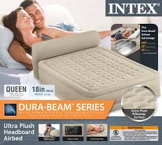 Intex 18 Queen Dura Beam Ultra Plush Headboard Airbed Mattress With Internal Pump Walmart Com Air Bed Air Mattress Mattress
