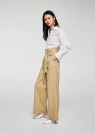 Paper Bag Trousers Women Mango Usa In 2020 Mango Clothing Loose Trousers Women Fashion