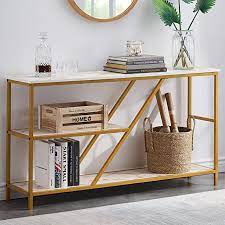 Amazon Com Modern Sofa Table With Shelves Console Tables For Entryway 3 Tier Hallway Table Entry Ta Modern Sofa Table Console Table Console Table Decorating