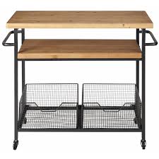 Industrial Influence Offer A Subtle Industrial Touch To Your Kitchen With This Bessie Metal And Wood Industrial Ki Desserte Cuisine Maison Du Monde Metal Noir