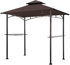 Birds need shelter from predators and extreme weather to feel safe and secure. Amazon Com Eurmax 5x8 Grill Gazebo Shelter For Patio And Outdoor Backyard Bbq S Double Tier Soft Top Canopy And Steel Frame With Bar Counters Bonus Led Light X2 Brown Garden