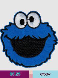 Patch Cookie Monster Face Sesame Street Children S Character 3 Iron On 9990 Kid Character Sesame Street Street Kids