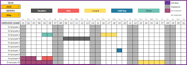 Produces detailed leave calendars in printable monthly format. Employee Leave Vacation Tracker Free Leave Tracker Google Sheet Template