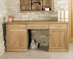 W84 × d40 × h100 cm. Baumhaus Mobel Oak 2 Door 3 Drawer Office Desk Cfs Furniture Uk