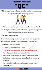 Qc Meaning What Does This Useful Acronym Qc Mean 7esl Meant To Be Learn English Getting Things Done