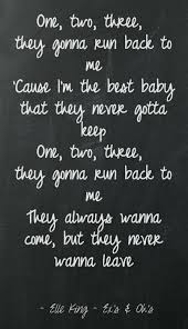 And It S One Two Three What Are We Fighting For Lyrics Ex S Oh S Elle King Best Song Lyrics Exs And Ohs Lyrics Music Quotes