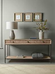 Discover small, narrow yet elegant designs in brass, glass and gold, and rustic options in oak, pine. Reclaimed Oak Console Table