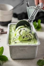 Whip skim milk (similar to whipped cream). Low Fat Mint Chocolate Chip Ice Cream