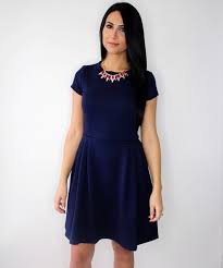 Waffled Navy Blue A Line Dress Business Casual Shop Yuppie 1 With Images Business Casual Dresses A Line Dress Adult Fashion