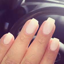 Short Coffin Shaped Gel Nails Color Is Opi Funny Bunny Short Coffin Nails Designs Gel Nails Nails