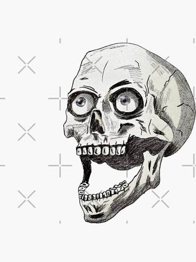 Screaming Skull" Sticker for Sale by blacksnowcomics | Redbubble