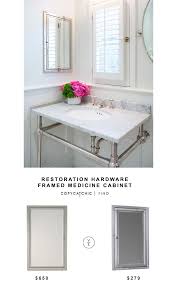 Recessed/surface mount soft close medicine cabinet with mirrored door with a sleek mirrored surface inside and with a sleek mirrored surface inside and outside, this 30 in. Restoration Hardware Framed Inset Medicine Cabinet Home Depot Bathroom Restoration Hardware Home