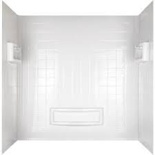 Choosing the right bathtub for your home bathtubs and whirlpools come in a wide array of sizes and styles from which to choose. American Standard Colony 32 In X 60 In 5 Piece Glue Up Alcove Wall Bath Set In Silver Celestial 2978bwt 366 The Home Depot Acrylic Shower Walls Bathtub Walls Shower Wall