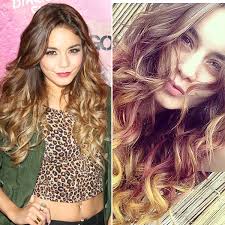 Vanessa Hudgens Goes For Red Yellow And Brown Shades With Her New Ombre Color Love Hair Ombre Hair Beauty Tips For Hair