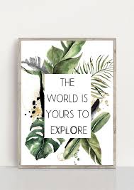 The World Is Yours To Explore Printable Art Tropical Kids Room Decor Nursery Decor In 2020 Kids Jungle Room Jungle Room Decor Jungle Bedroom Kids