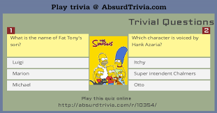 You can use this swimming information to make your own swimming trivia questions. Trivia Quiz Trivial Questions For The Minds Of Simpson S Fans