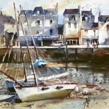 Oeuvre Paysage Vue Sur Le Port Violaine Abbatucci Aquarelle Aquarelle Les Oeuvres Art