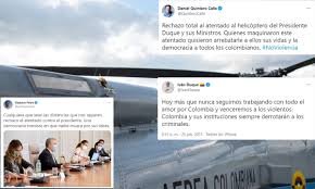 Iván duque confirmó que el helicóptero donde viajaba fue impactado por disparos cuando se disponía a aterrizar en cúcuta, en la frontera con venezuela. Ercsqsdxhm9psm