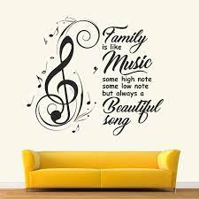Stickme Family Is Like Music Inspirational Motivational Quotes Wall Sticker Sm637 Multi Colour Vinyl 70cm X 60 Cm Amazon In Home Improvement