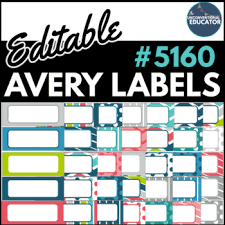 Label template 5160 is produced with the support of computer applications and their extremely best design. Editable Avery Labels 5160 Worksheets Teaching Resources Tpt