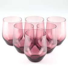 6 Zarte Vintage Becher Glaser Lila Flieder Wasserglaser Trinkglaser Saftglaser Mundgeblasenes Glas Flieder Produktfotografie