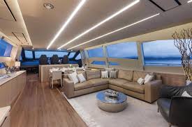 Discover The Interior Design Madeinitaly On Board Of The Yachts Of The Pershing Fleet Pershing Yacht 108 Luxury Yacht Interior Pershing Yachts Boat Interior