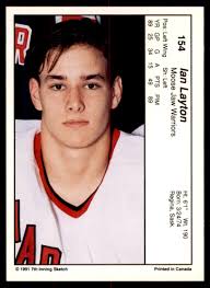 1990-91 7th Inning Sketch WHL Ian Layton Moose Jaw Warriors #154