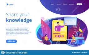 Online Teaching Concept Landing Page Stock Vector