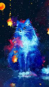 cat art space fonovye izobrazheniya raznoe