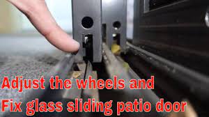 Contents #12 how to lubricate sliding glass patio doors #13 how to fix a sliding screen door off track.door you might need to use a screwdriver to loosen the screws at the bottom rollers adjusters. How To Fix Sliding Glass Patio Door Adjust The Wheels Youtube