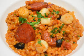 Chorizo And Scallop Pearl Barley Risotto Barley Risotto Risotto Seafood Recipes