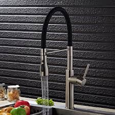 Black kitchen sink faucets with sprayer 4 hole plug. Contemporary Monobloc 1 Lever Handle Kitchen Tap Pull Out Spout In Brushed Nickel In 2021 Black Kitchen Faucets Kitchen Mixer Taps Brushed Nickel Kitchen Faucet