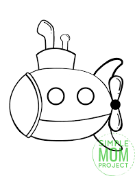 The coloring pages submarine contain the pictures of a special kind of marine equipment. Free Printable Submarine Coloring Page Simple Mom Project