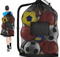 Extra Large Soccer Ball Bag 40" x 30" Drawstring Mesh Ball Bag with Pocket