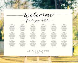 Welcome Wedding Seating Chart Template In Four Sizes 16x20