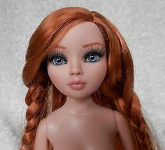 OOAK Ellowyne Wilde Nude Doll EE4 Redhead Artist Violet Glass Eyes & Lashes 