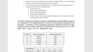 Solved 1 Develop A Travel From To Chart For Each Of Th