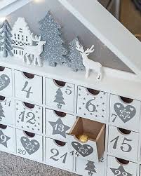 Wooden Advent Calendar Chalet House Christmas White Silver Glittery 24 Drawers Eba Christmas Advent Calendar Diy Wooden Advent Calendar Advent Calendar House