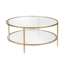 Mid century glass coffee table golden metal base 42 'hollywood' cocktail table. Henn Hart Round Metal Base Coffee Table In Brass With Glass Top Ct0200