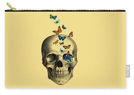 Butterfly skull collage Zip Pouch by Madame Memento - Pixels