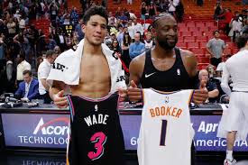 Devin armani booker (born october 30, 1996) is an american professional basketball player for the phoenix suns of the national basketball association (nba). Devin Booker And D Wade Swap Jerseys After Their Game Devin Booker Jersey Nba Jersey
