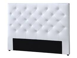 Tete de lit capitonnee en tissu lin gris fonce 160cm. Tete De Lit 160 Cm Enza Simili Blanc Style Design