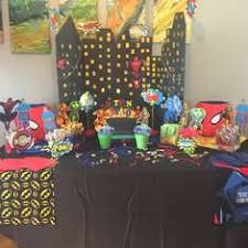 Use purple, blue, red, green, orange, and yellow table covers to continue with the infinity stones theme. Superheroes Party Ideas For A Baby Shower Catch My Party