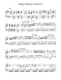 All instrumentations piano, vocal and guitar (77) piano solo (74) concert band (10) string quartet: Happy Birthday Variations Sheet Music For Piano Solo Musescore Com