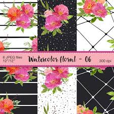With our floral designs digital pack you'll get a variety of roses, pansies, and sunflowers! Floral Pattern Digital Paper Botanical Planner Printable Instant Download Scrapbook Watercolor Clipart Clip Art Art Collectibles Safarni Org
