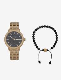 Shop men's armani exchange watches. Armani Exchange Gold Toned Bracelet Watch With Coordinating Bracelet Set Fashion Watch For Men A X Online Store