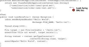 This message should use camel route created in main application. Chapter 6 Testing With Camel Camel In Action