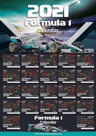 The provisional f1 calendar for 2021, along with those for the fia formula 2 and formula 3 championships, remains subject to approval by the fia's world motor sport council. Formel1kalender De Kalender Ubersicht Formel 1 Rennen Posterplakat